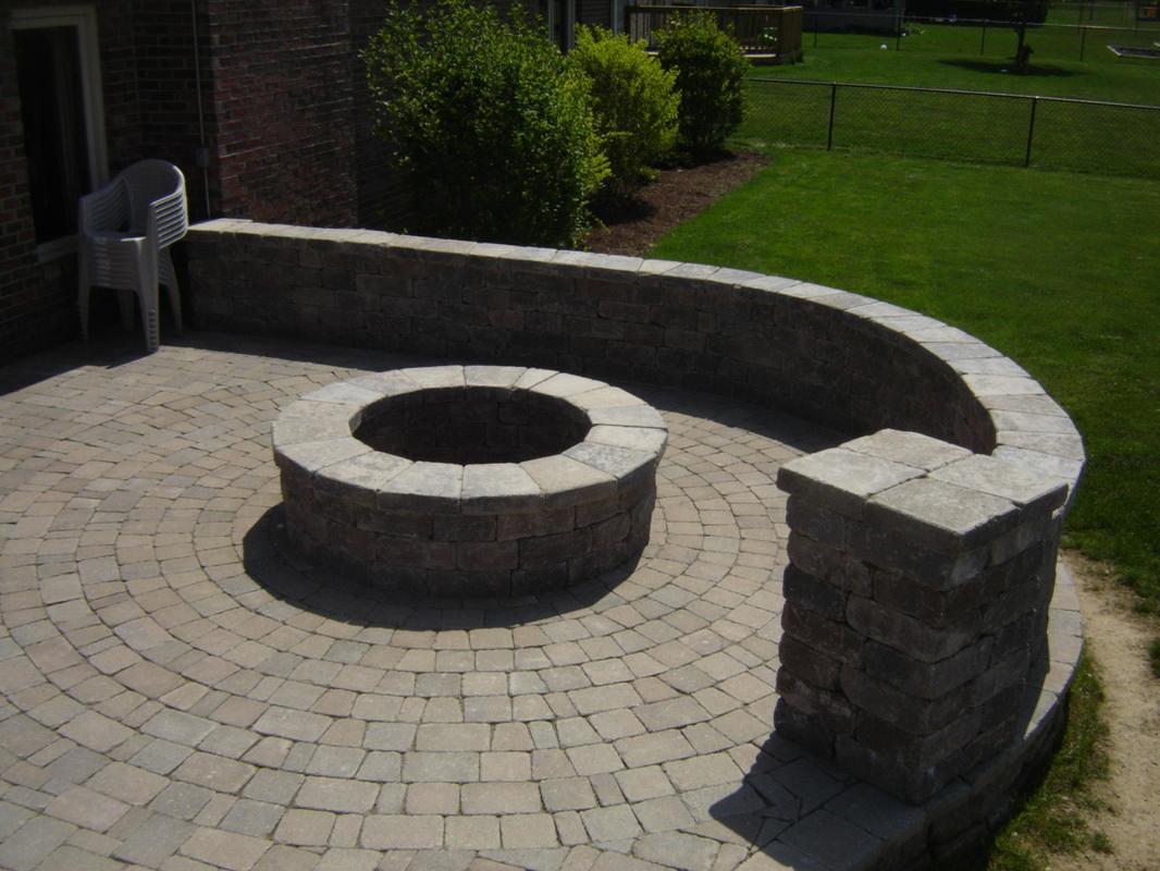 outdoor firepit and patio our company has created