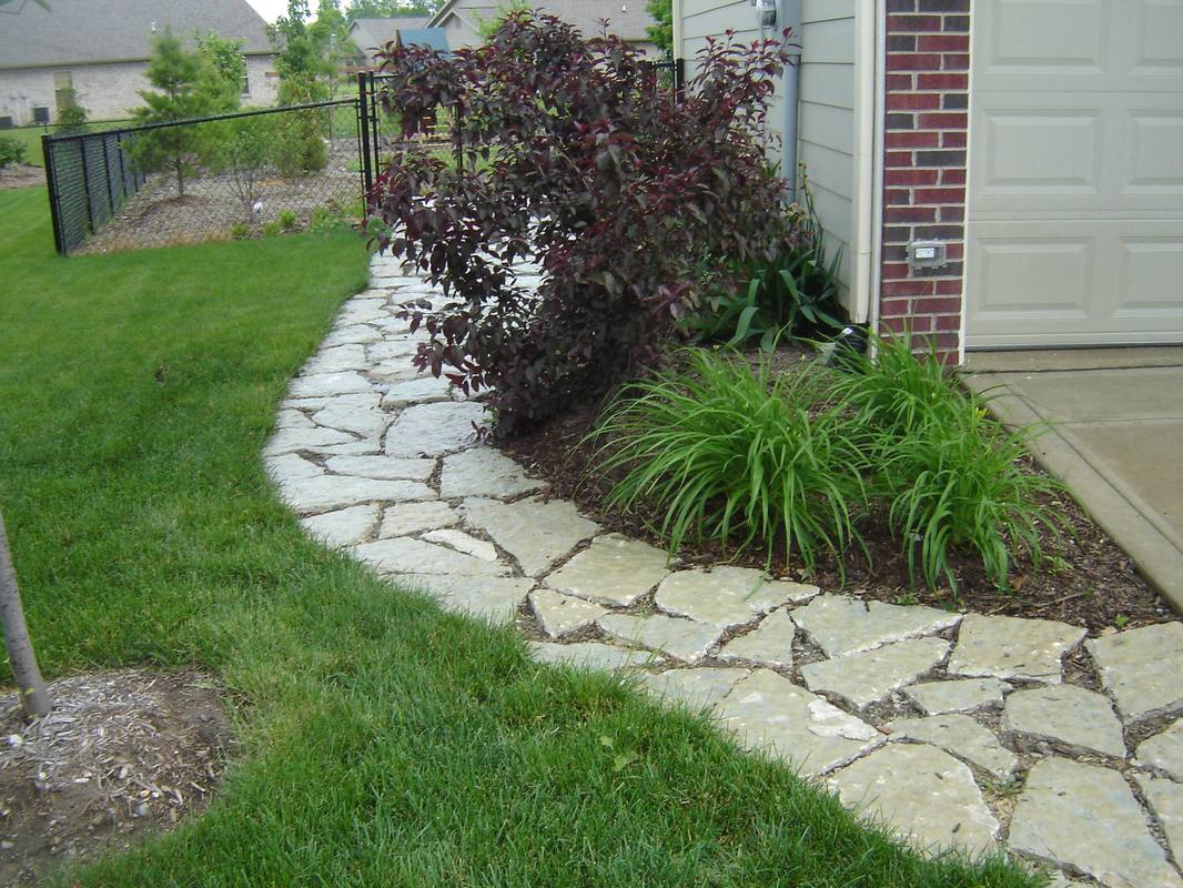 stone pathwalk our crew installed at a house in indianapolis